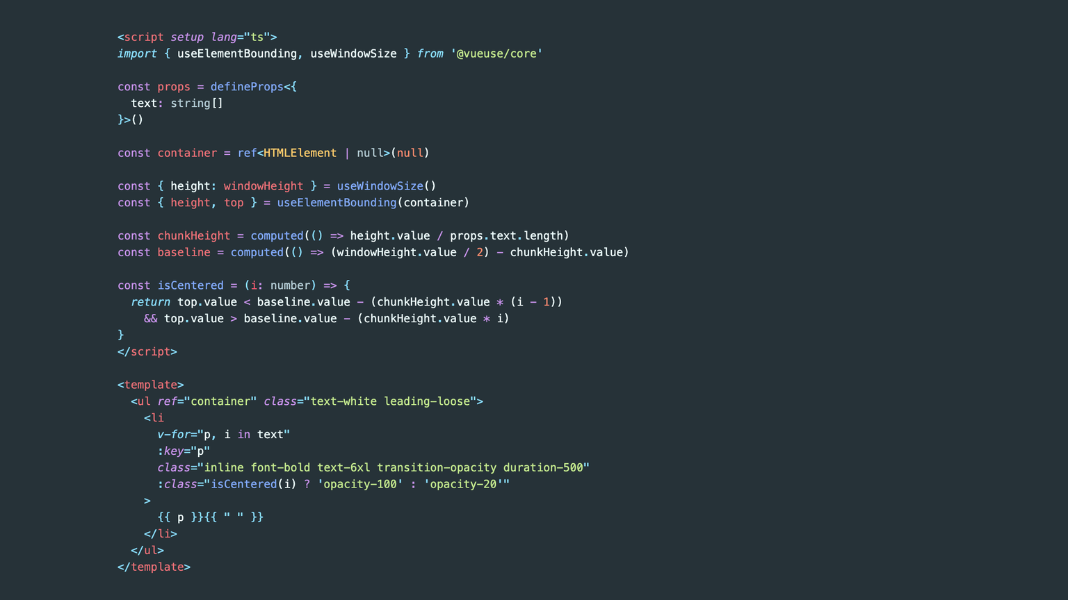 Code snippet